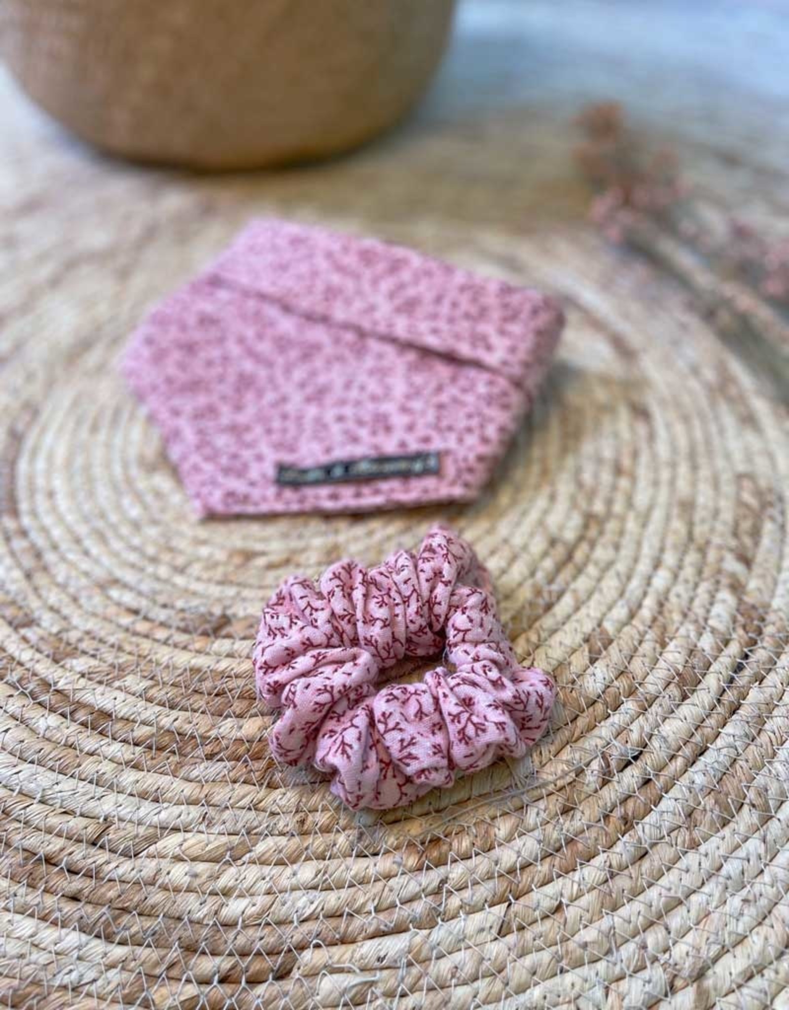 Scrunchie | Bloemen Twijgjes Roze