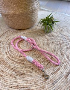 Handmade Dog Leash Cotton Rope | Pastel Pink