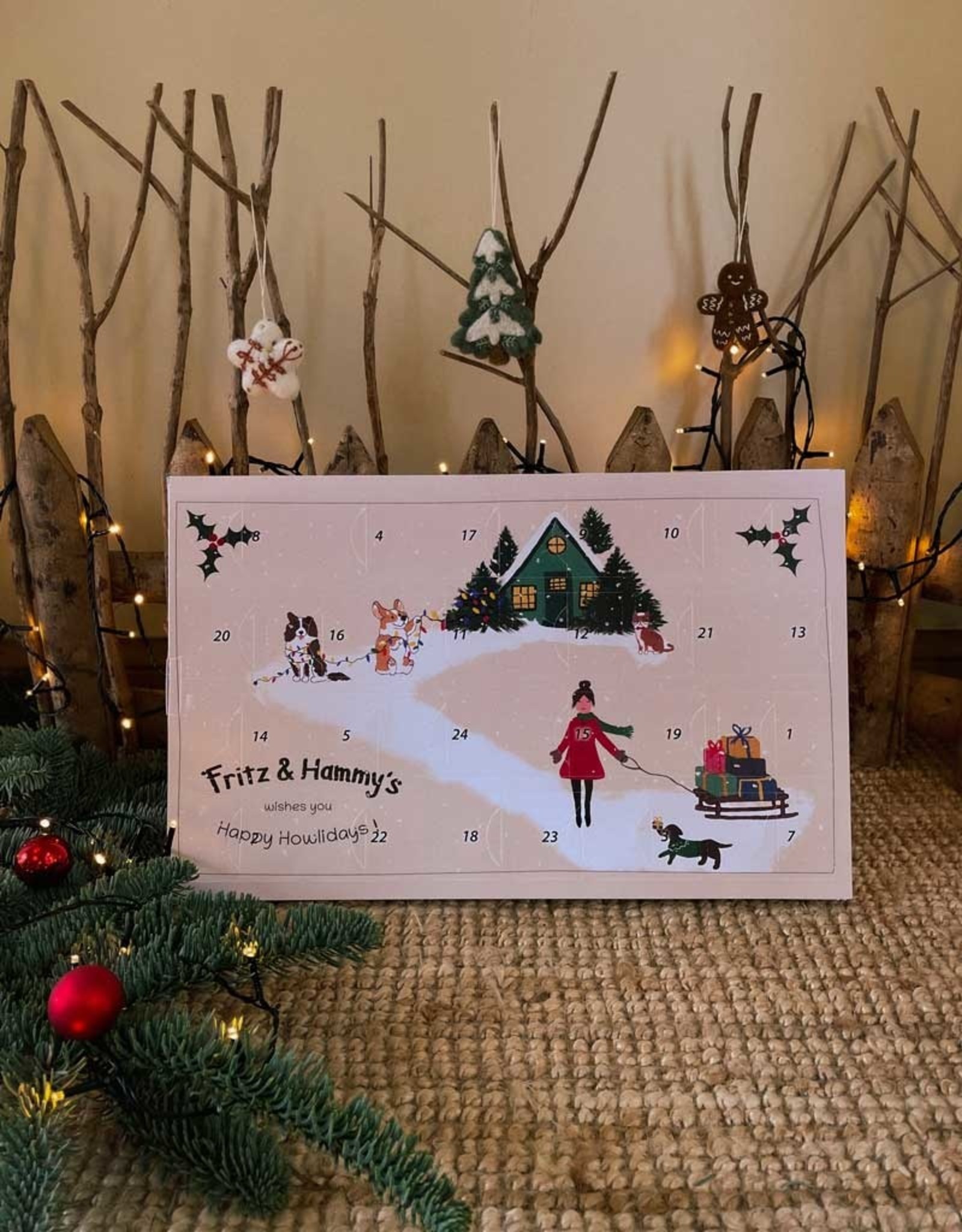 Advent Calendar for Dogs | Christmas Cookies & Bow Tie