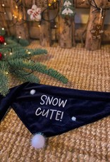 Snow Cute | Bandana blauw fluweel | Kerst Special
