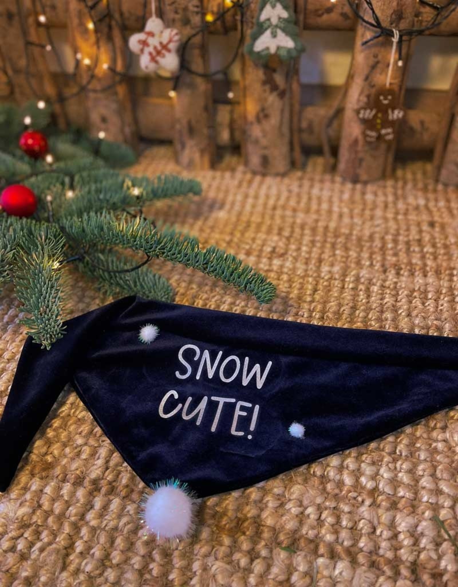 Snow Cute | Bandana blauw fluweel | Christmas Special