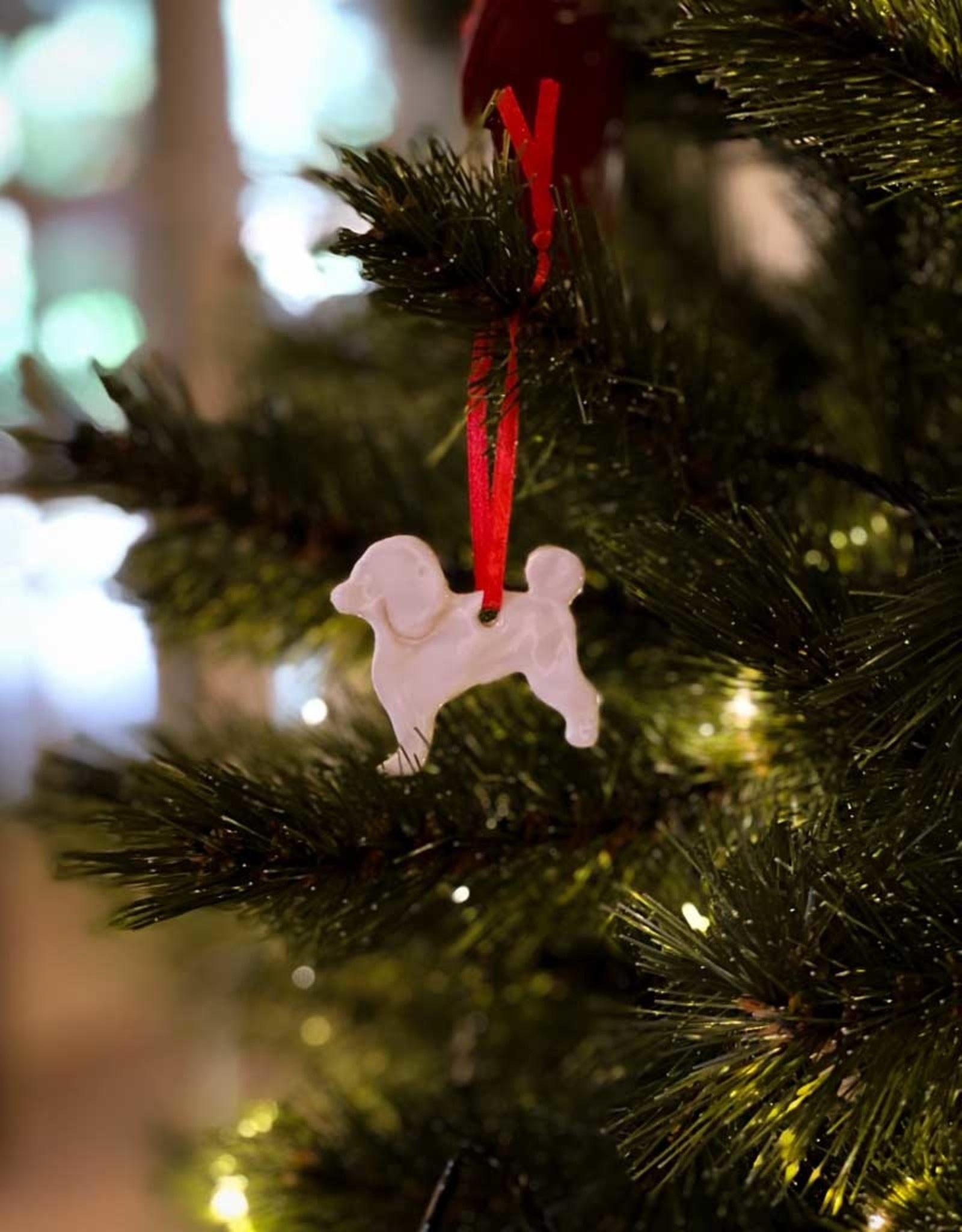 Handmade Ceramic Christmas Ornament | Poodle