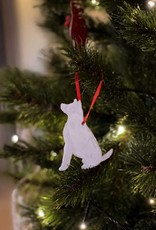 Handgemaakt Keramiek Kerstornament  | Zittende Hond