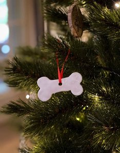 Handmade Ceramic Christmas Ornament | Dog Bone Small