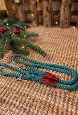 Handmade Dog Leash Cotton Rope | Pine Green & Christmas Red