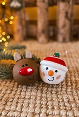 2 Latex Christmas balls  with squeeker | Large  Ø 6,5cm