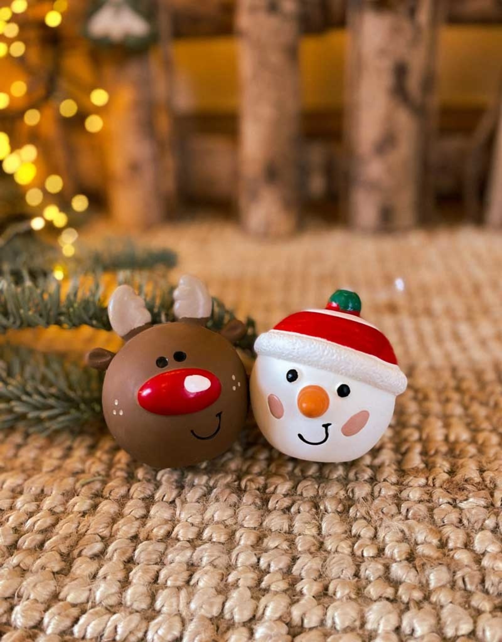 2 Latex Christmas balls  with squeeker | Large  Ø 6,5cm