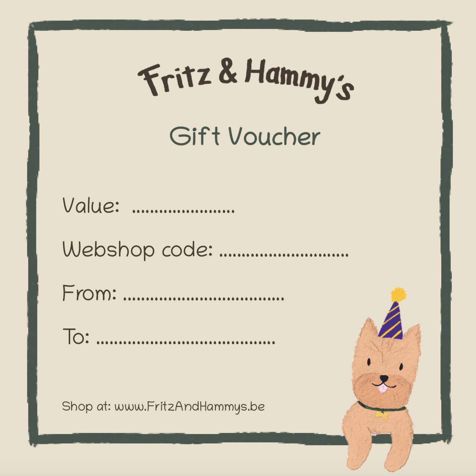 Digitale Cadeaubon | Fritz & Hammy's