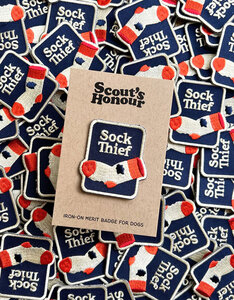 Sock Thief | Scout's Honour iron-on badge