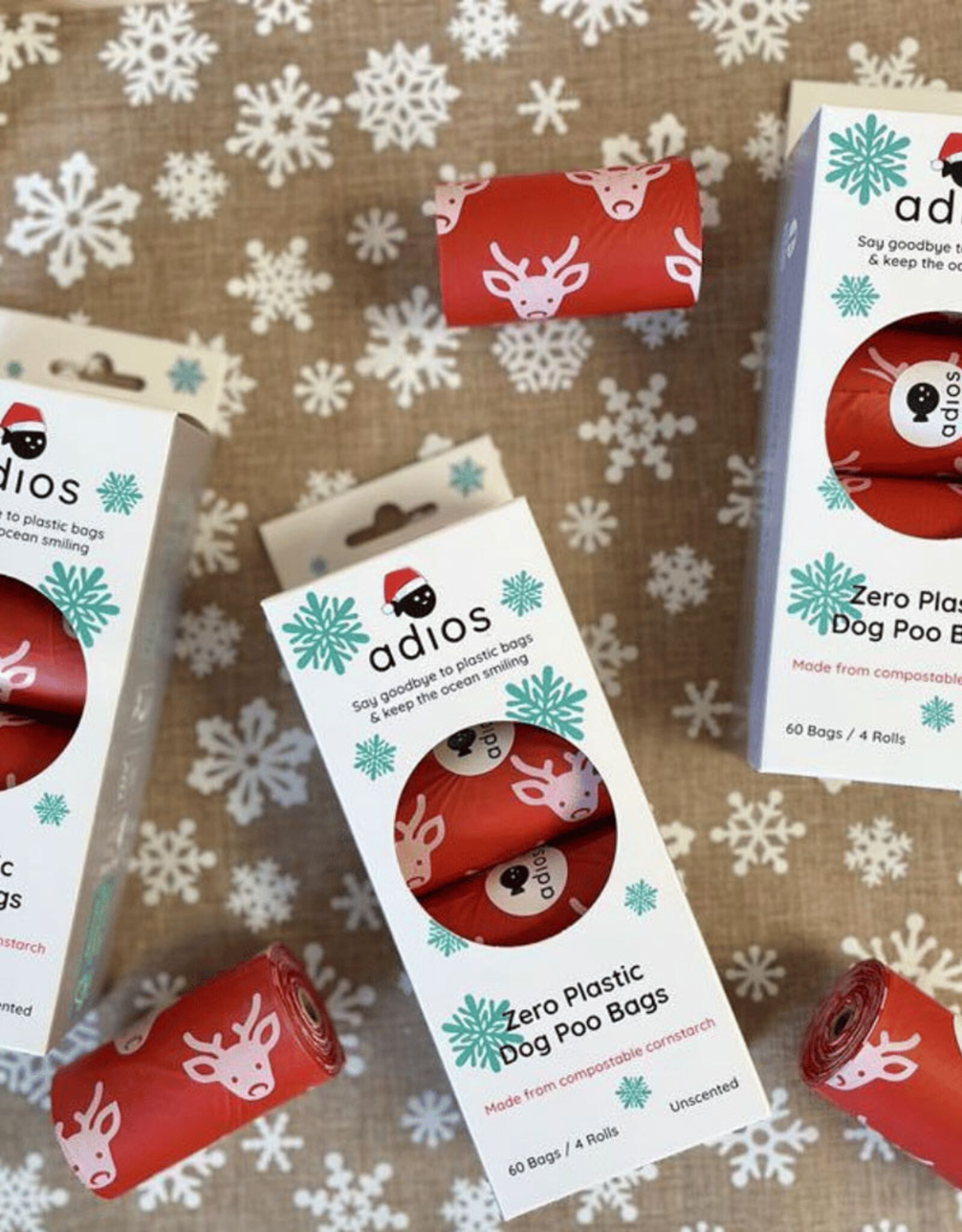 Adios Plastic | Compostable Poop Bags | Christmas Edition