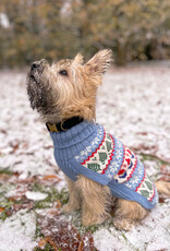 Holiday Gnomes Light Blue Alpaca Dog Sweater | Alqo Wasi