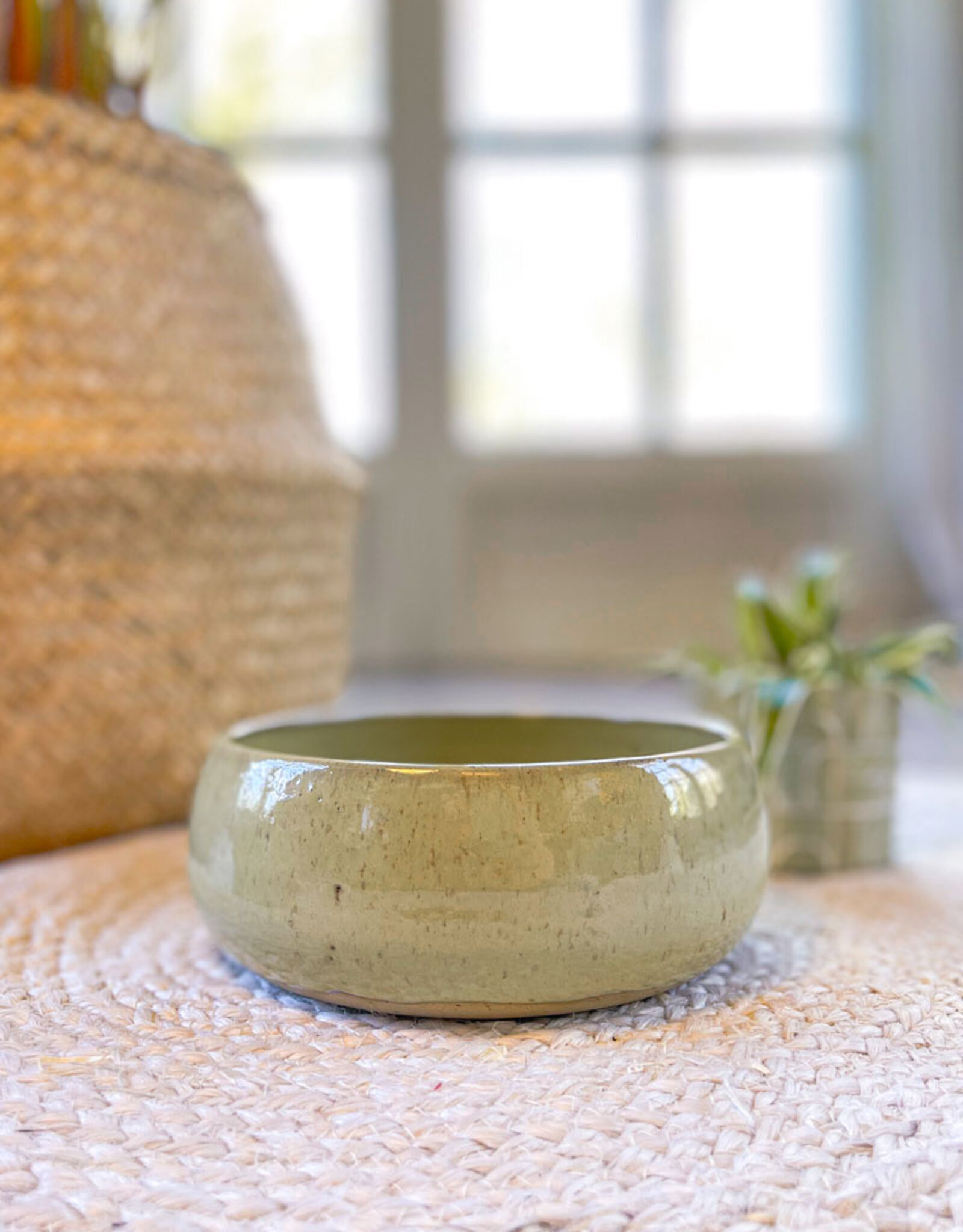 Handmade Ceramic Dog Bowl | OLIVE CURVE