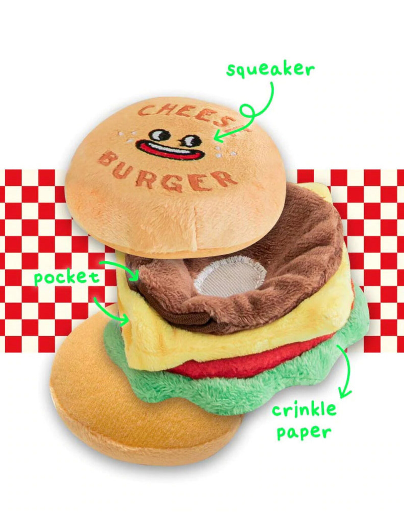 Bite Me Snuffel speeltje | Mini Cheeseburger