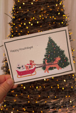 Christmas Card | Happy Howlidays | Sleigh with dogs