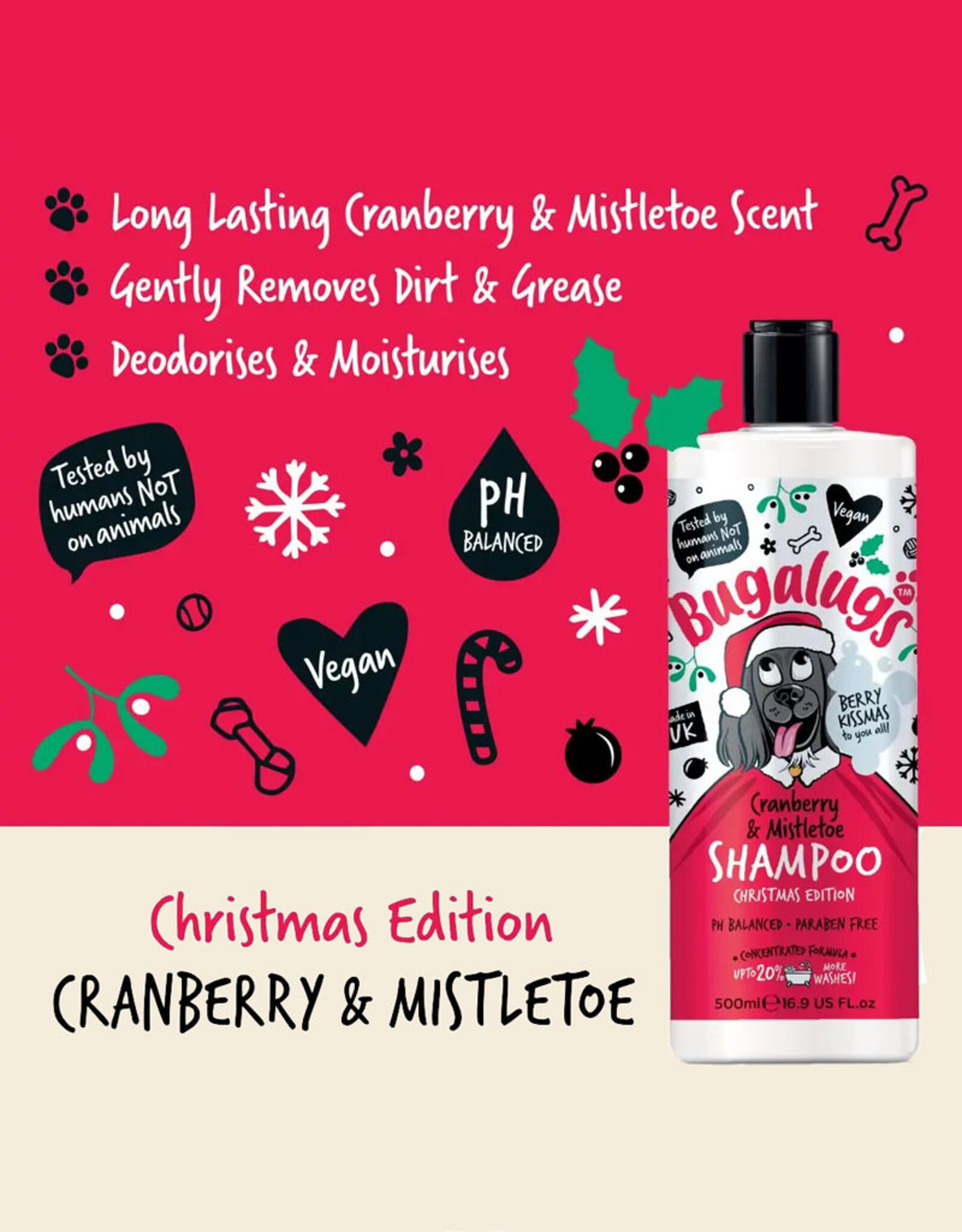 Bugalugs Bugalugs | Christmas Shampoo | Cranberry & Mistletoe