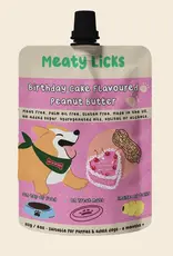 Meaty Licks Birthday Cake | Peanut Butter Pouch for Dogs | Meaty Licks