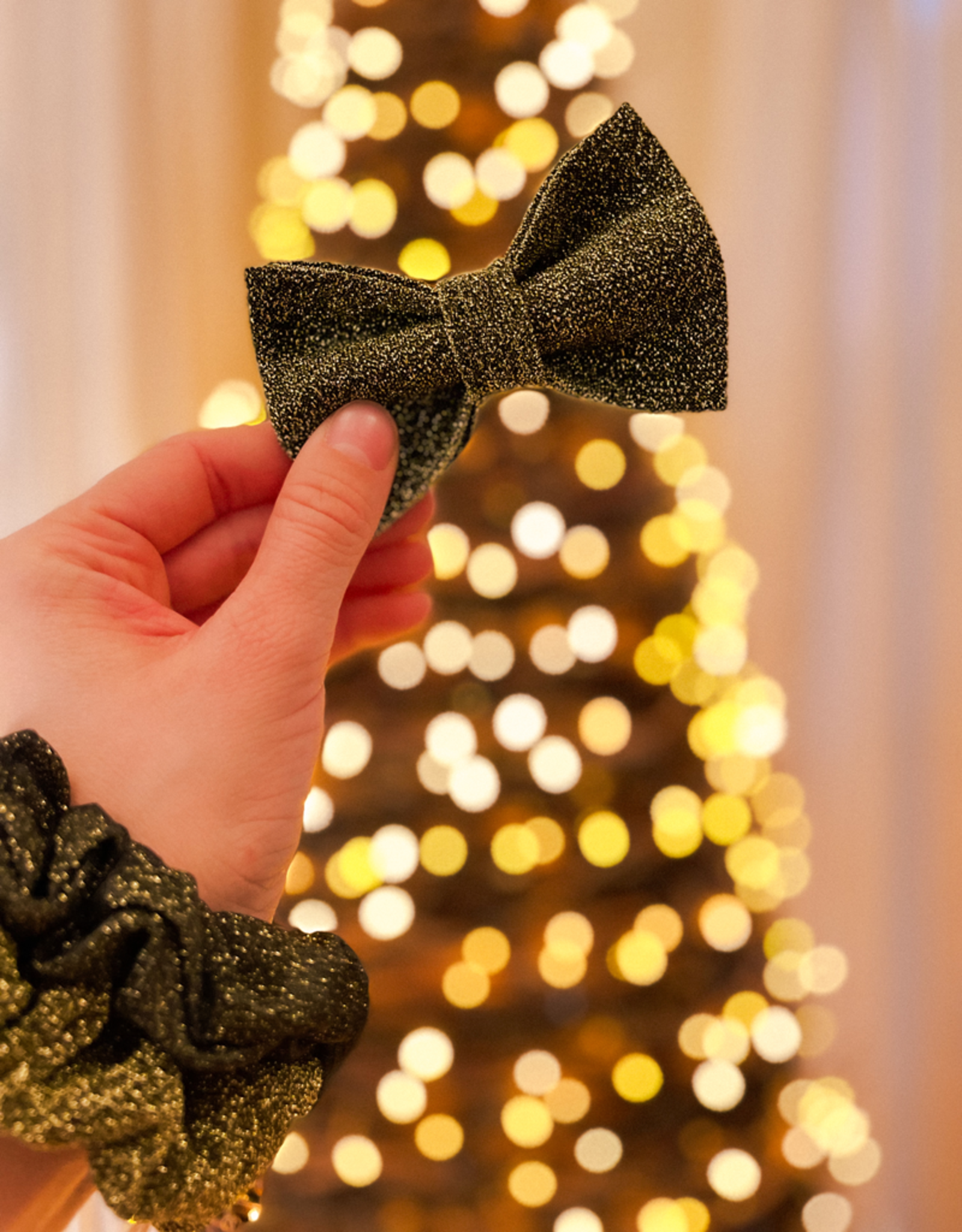 Scrunchie | Black Gold Sparkle