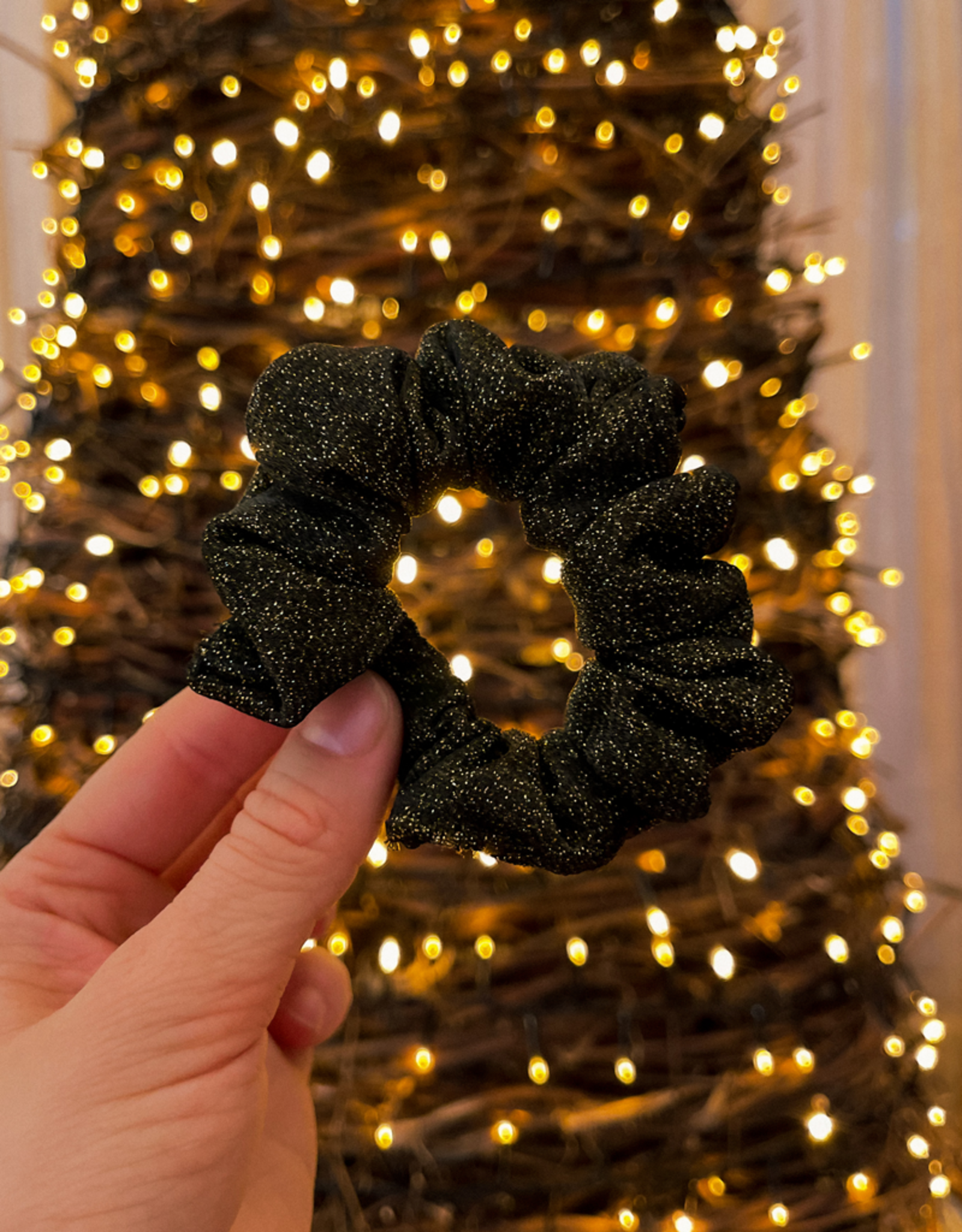 Scrunchie | Black Gold Sparkle