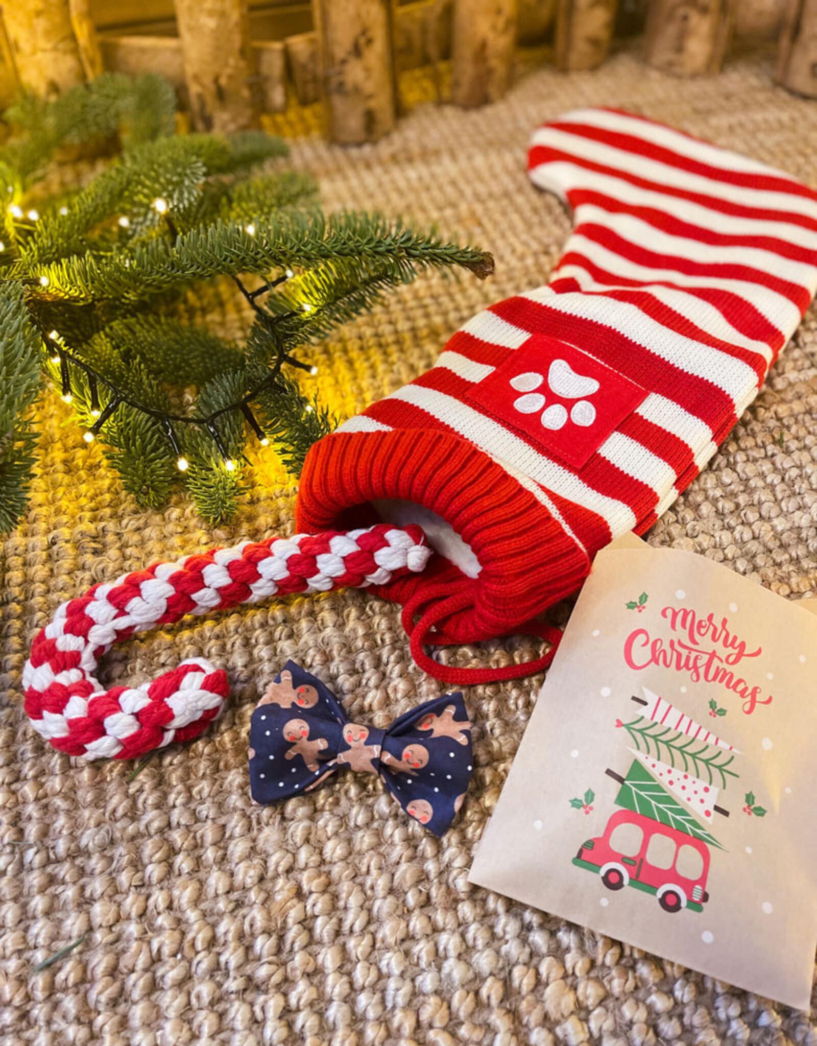 Merry Mutts Stocking | filled with gifts