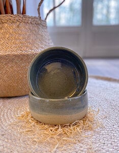 Keramieken Eet- & Drinkbak | SEAFOAM GREY & SPECKLED CLAY | Handgemaakt