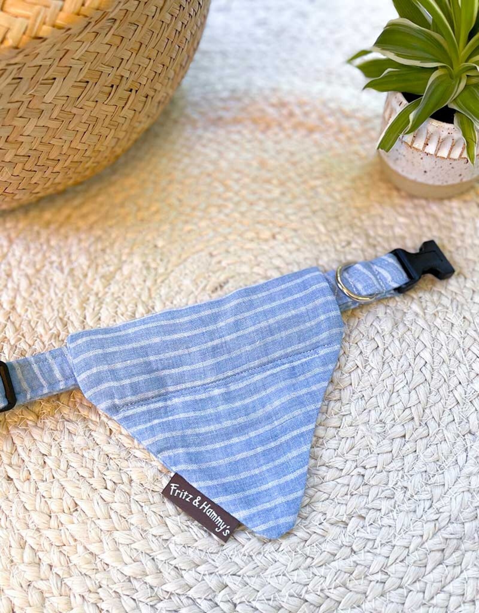 Slip-On Bandana Azure Breeze | Blue White Stripes