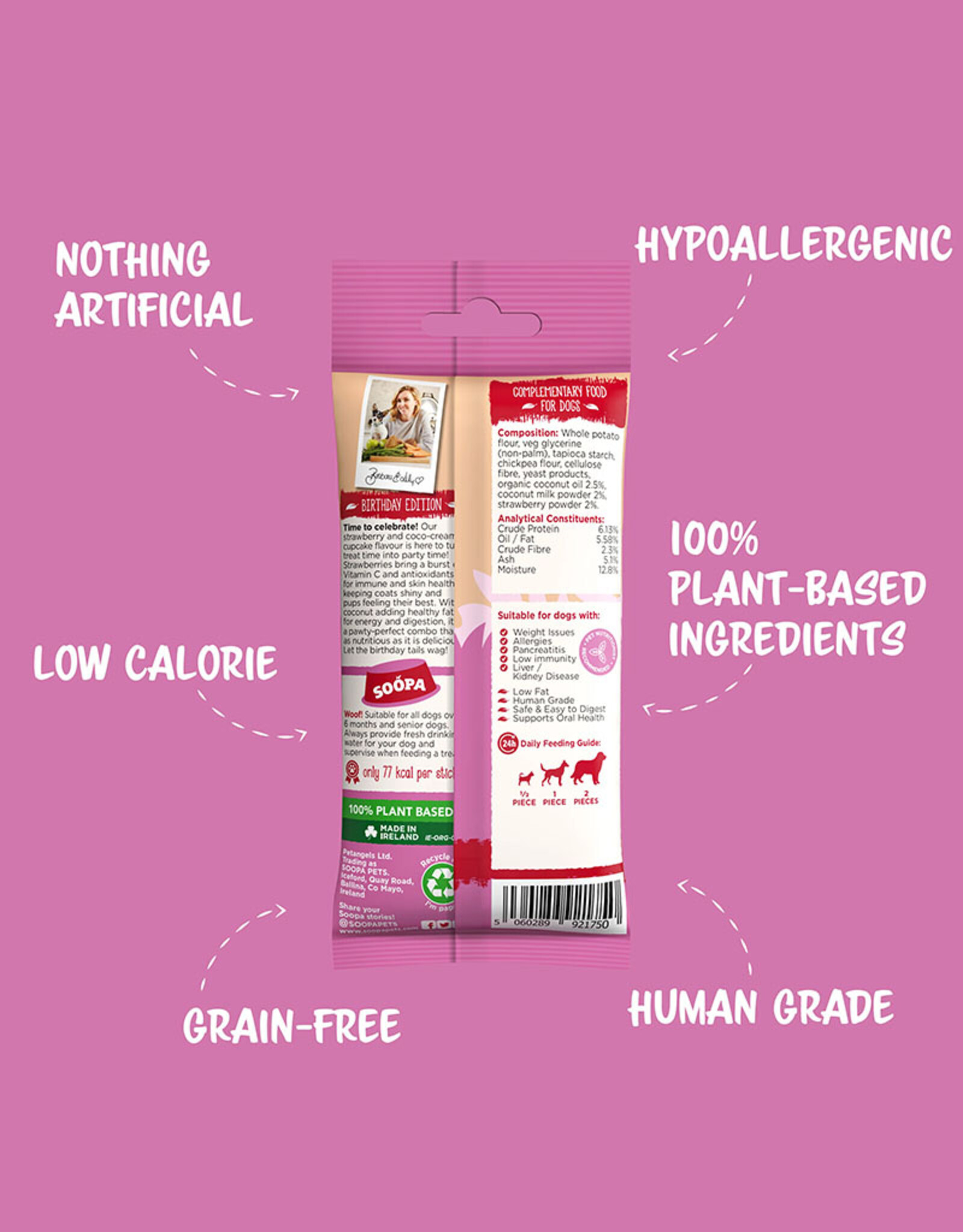 Soopa Soopa | Natuurlijke Dental Stick | Strawberry & Coco-Cream Cupcake