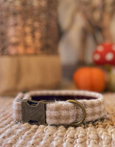 Dog Collar |  Oatmilk Check (last S)