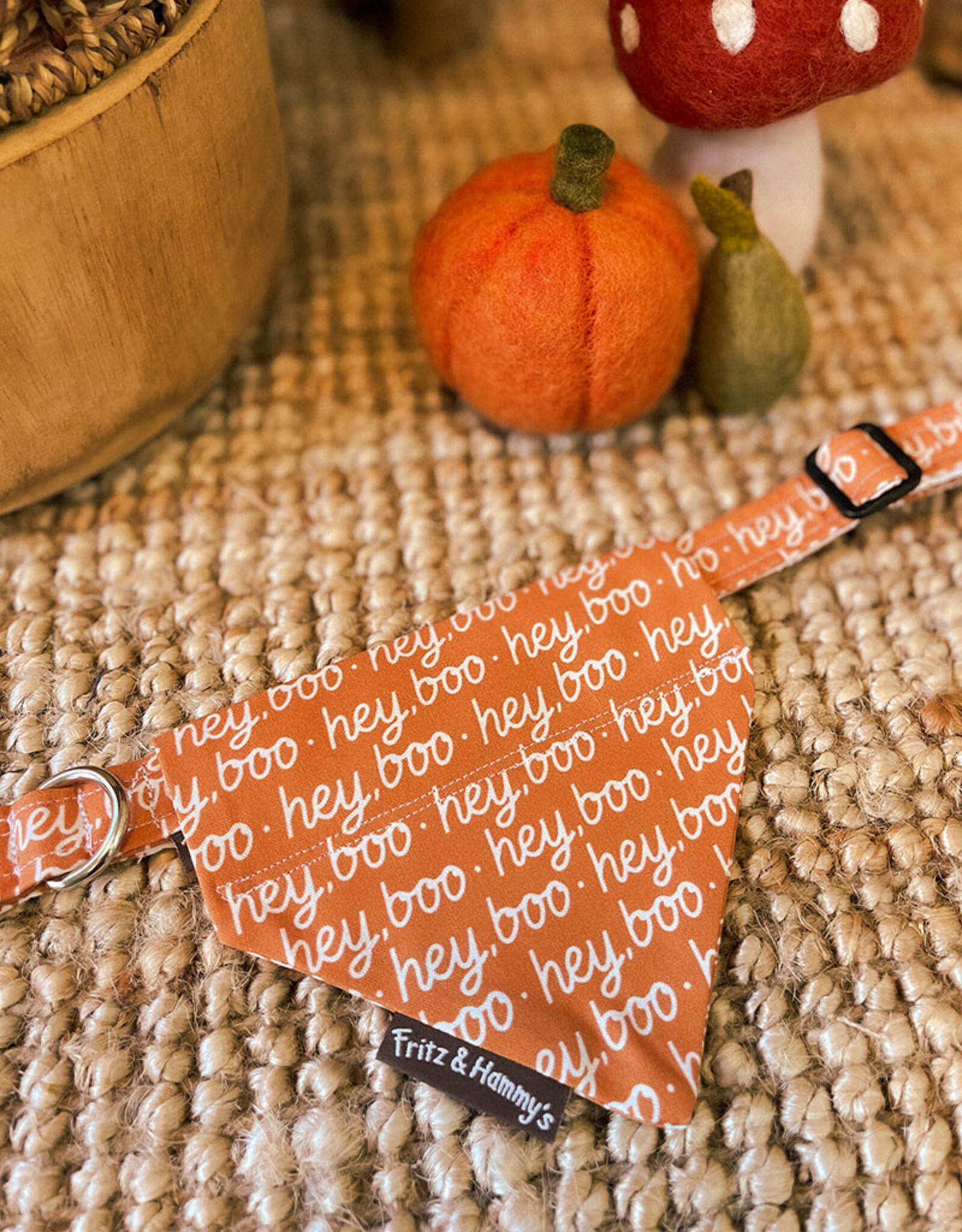 Slip-On Bandana  Hey Boo | Halloweenprint Oranje