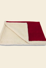 Earthbound Sherpa Fleece Blanket for Dogs | Burgundy Red