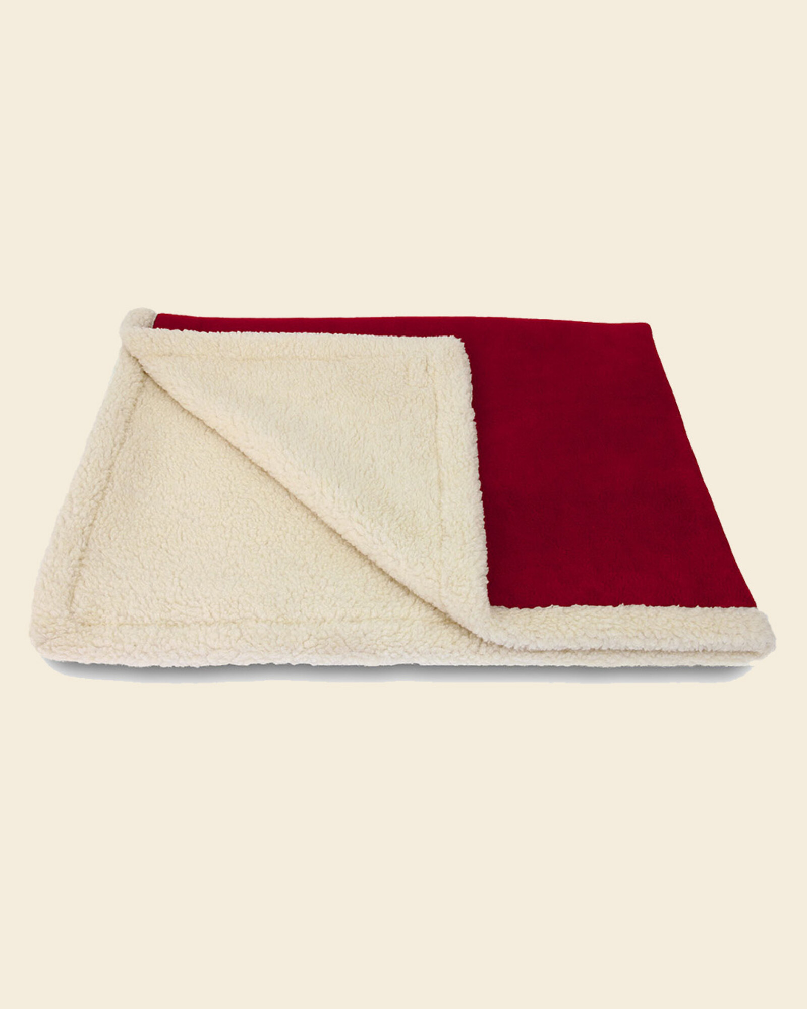 Earthbound Sherpa Fleece Blanket for Dogs | Burgundy Red