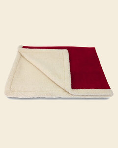 Earthbound Sherpa Fleece Blanket | Burgundy Red