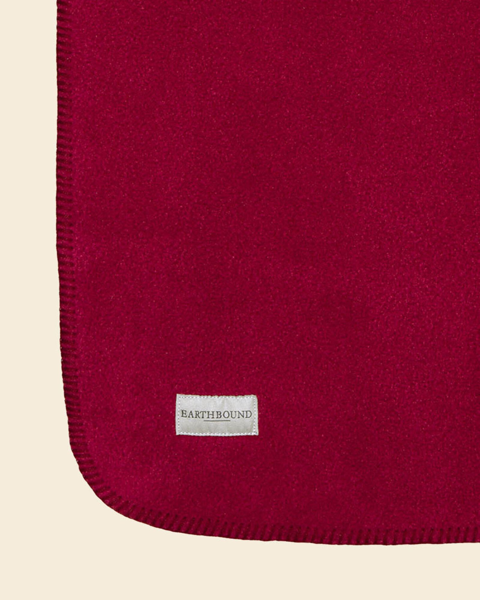 Earthbound Stitched Fleece Blanket for Dogs | Burgundy Red