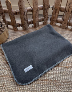 Earthbound Stitched Fleece Blanket | Charcoal Grey