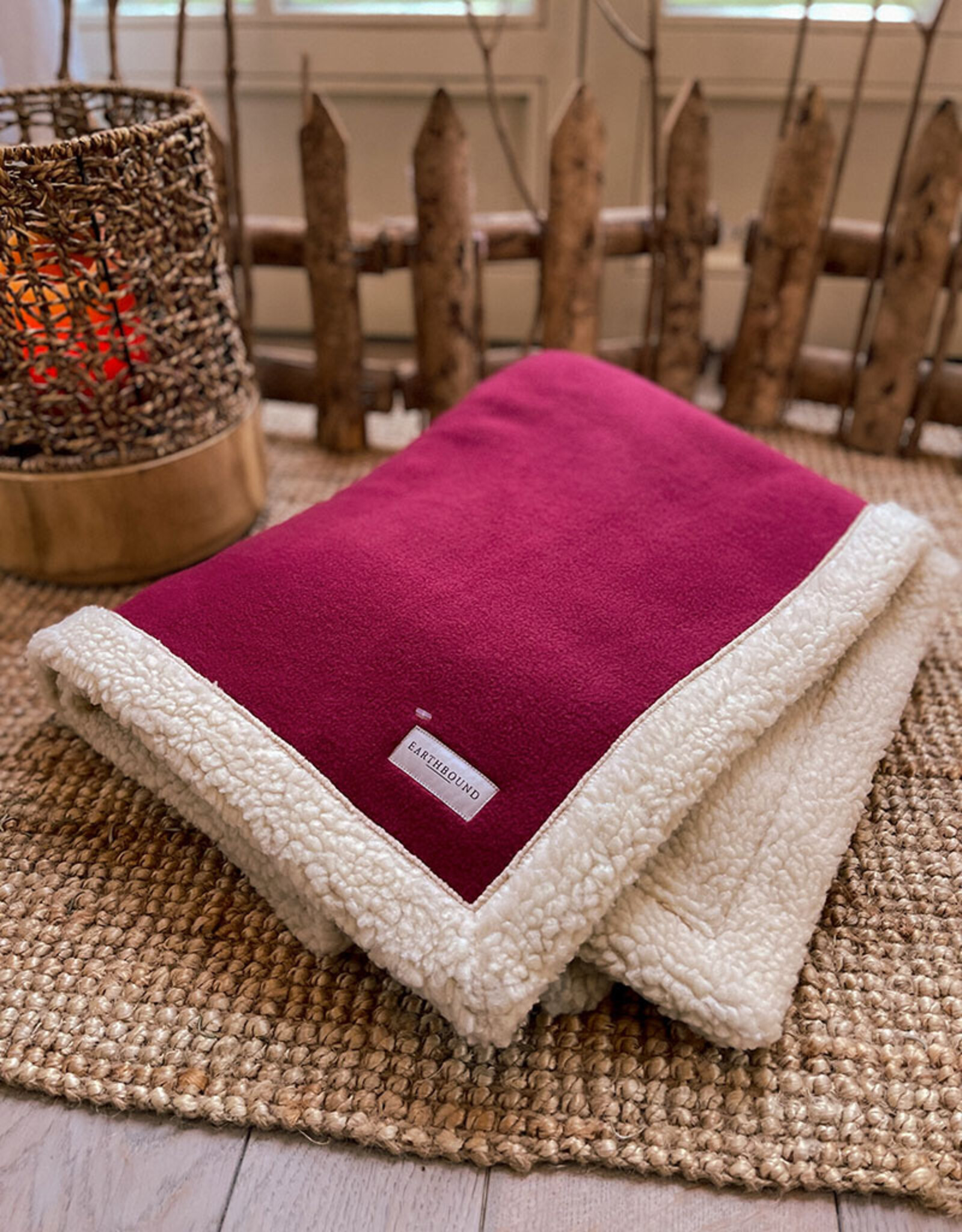 Earthbound Sherpa Fleece dekentje voor honden | Rood