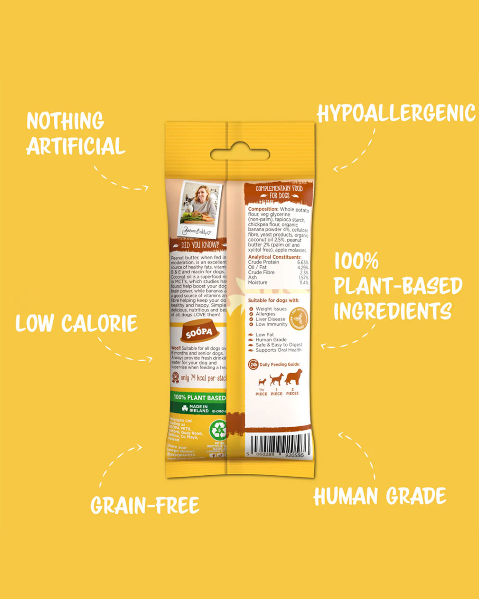 Soopa Soopa | Natural Dental Stick | Banana & Peanut Butter