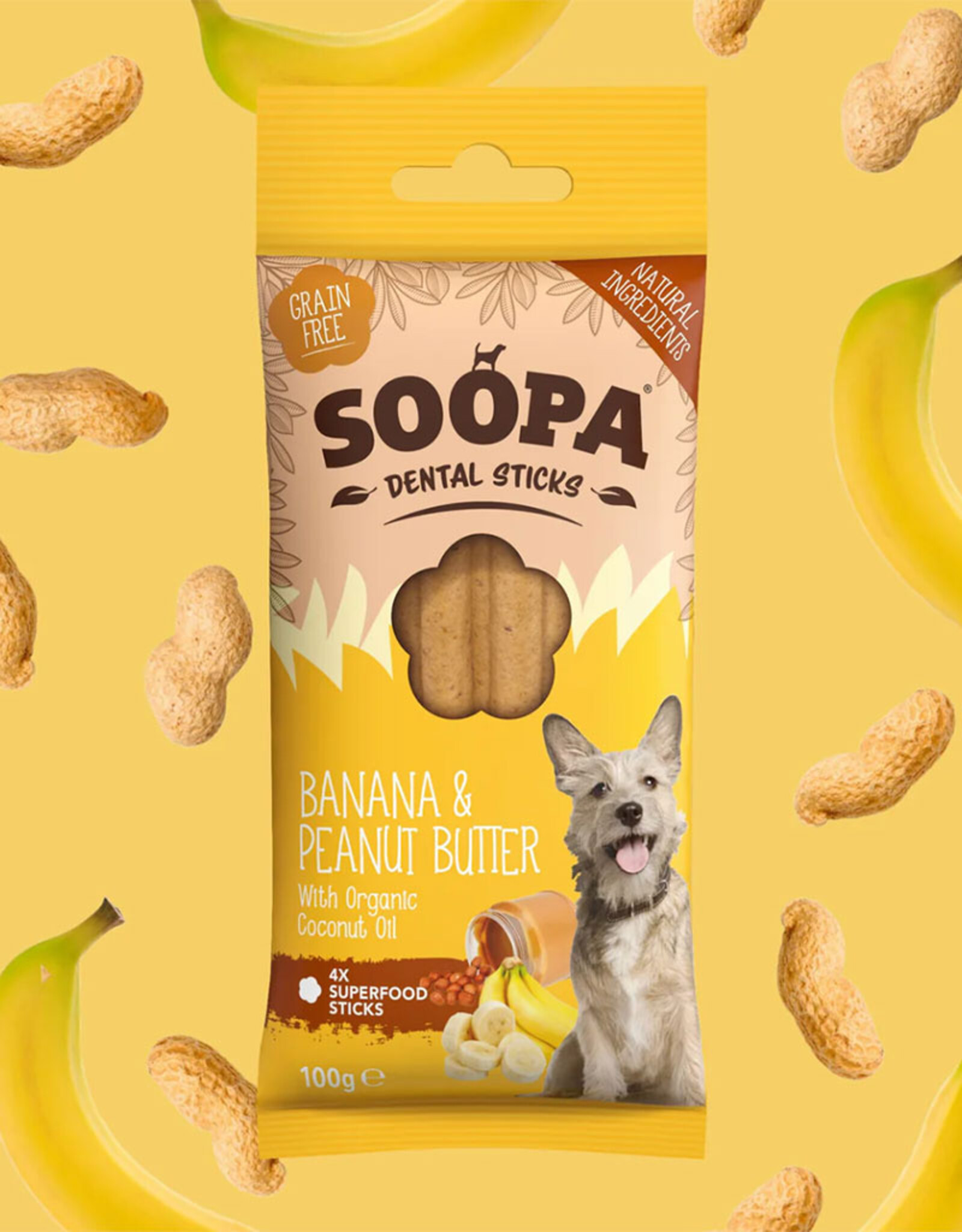 Soopa Soopa | Natuurlijke Dental Stick | Banaan & Pindakaas