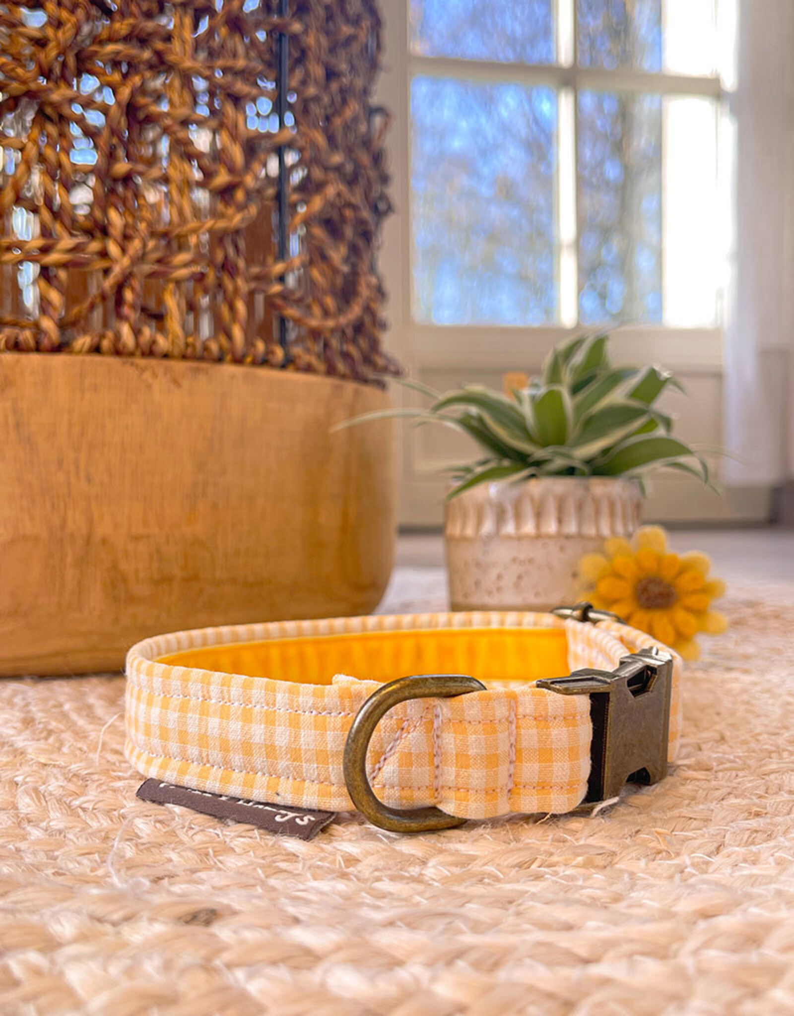 Dog Collar | Buttercup Yellow Check