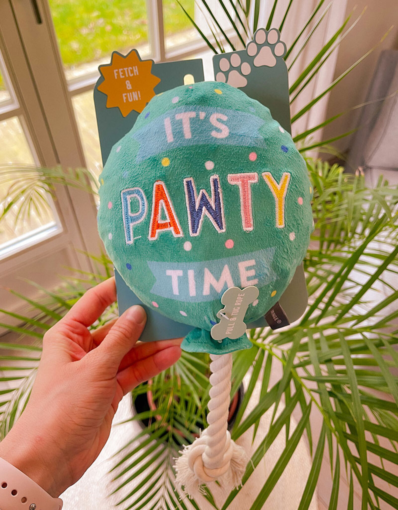 I Pawty, You Pawty | Verjaardagsballon hondenspeeltje Fringe