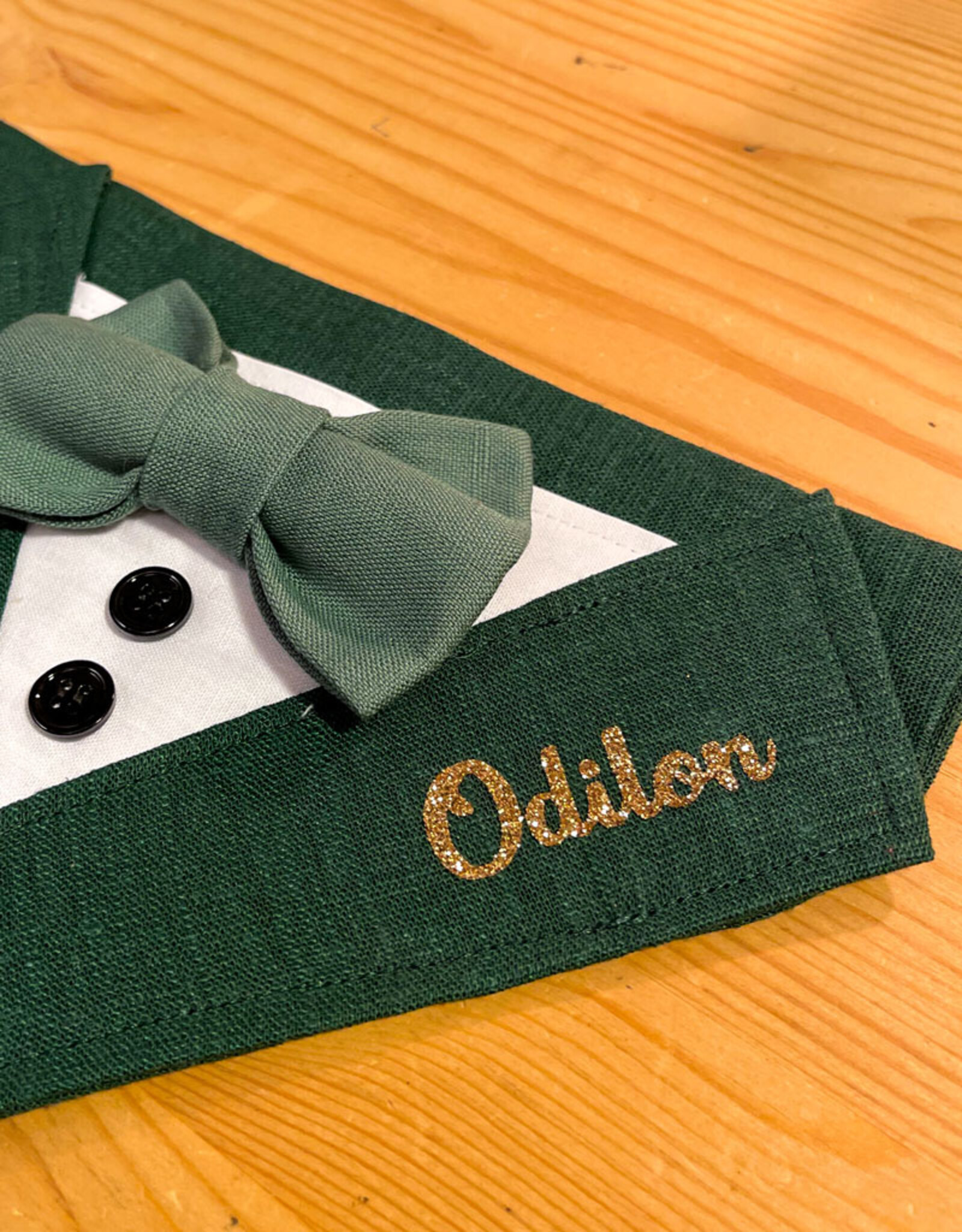 Dog Tuxedo with bow tie | Slip-on Bandana | Choose your own collors