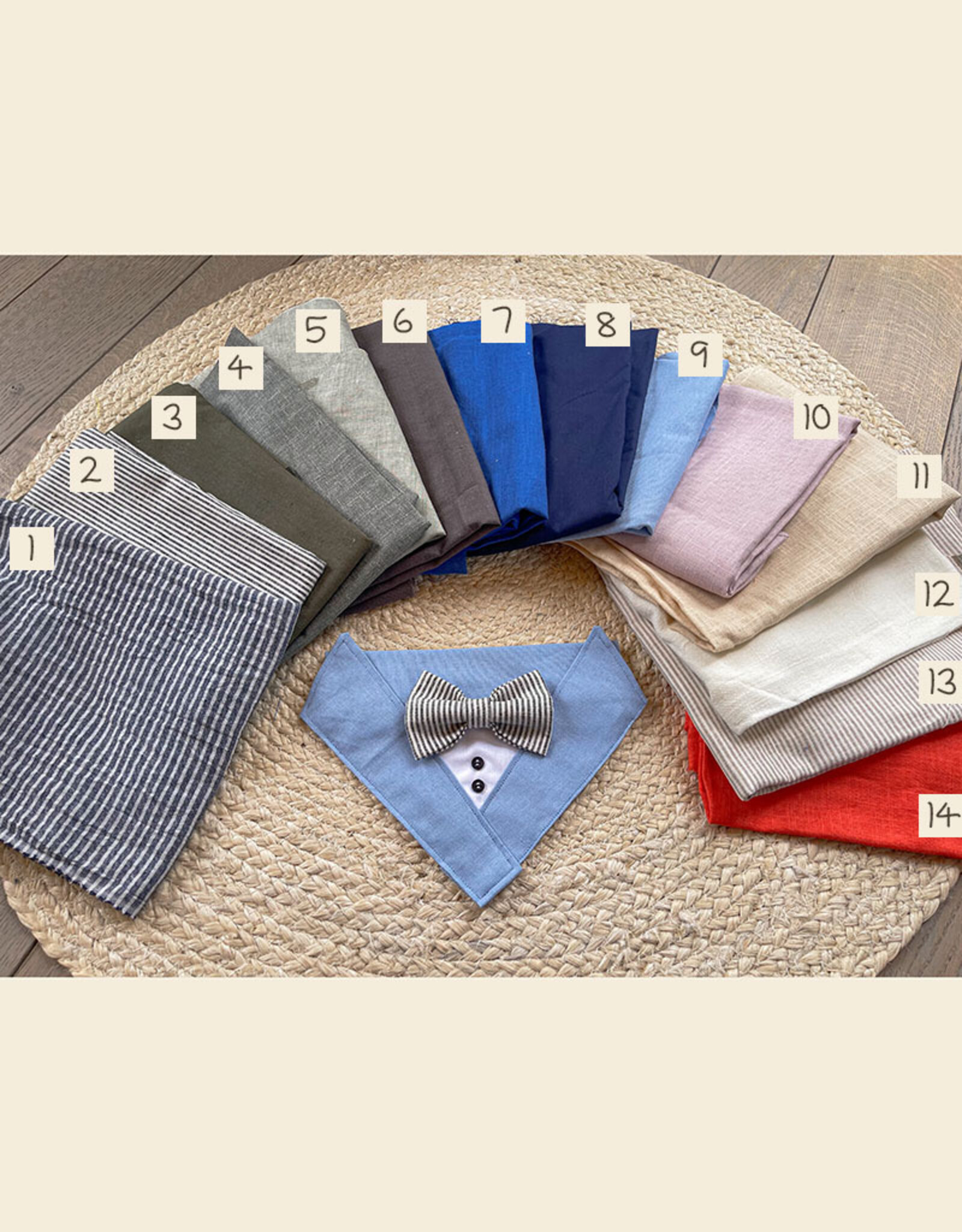 Kostuum voor honden met strik | Slip-on Bandana | Kies zelf je kleuren