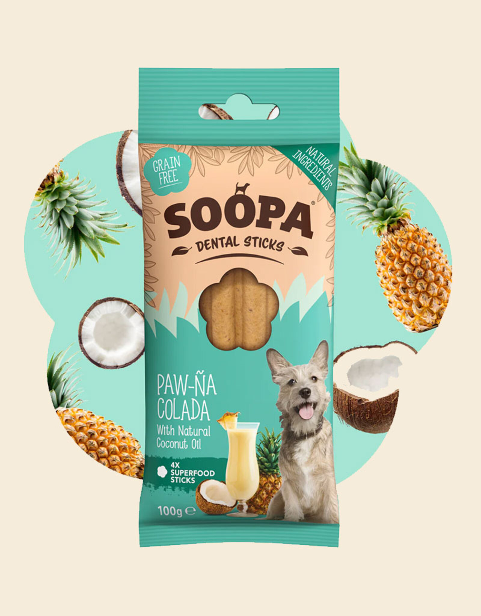 Soopa Soopa | Natural Dental Stick | Paw-Na Colada