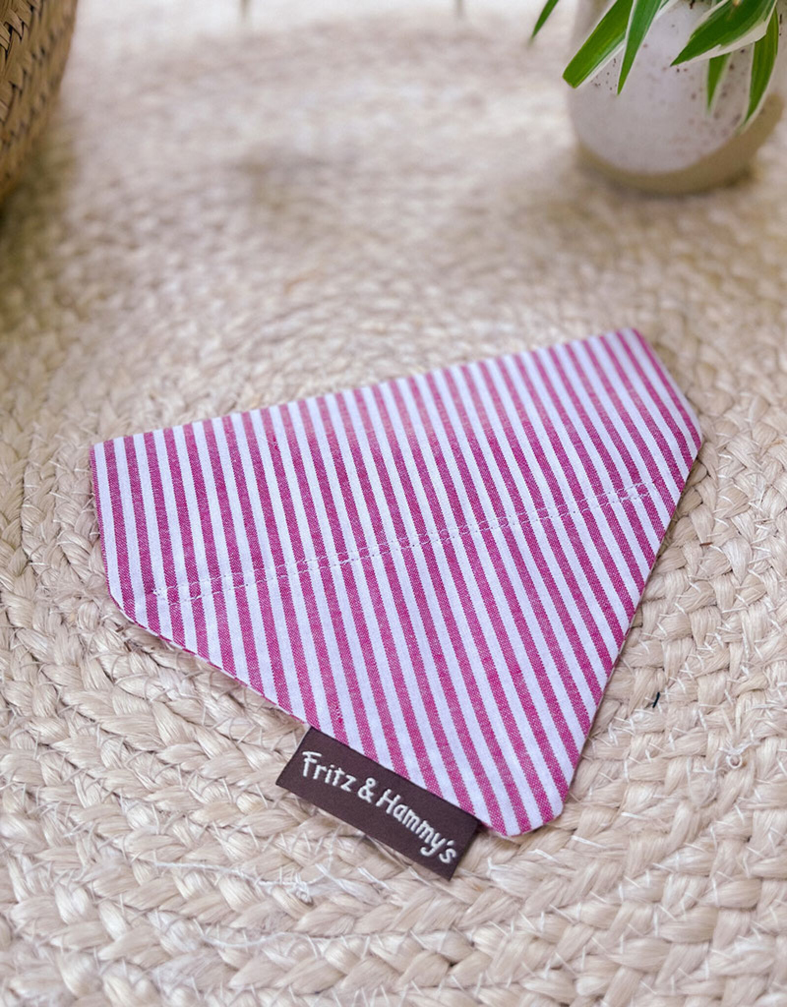 Slip-On Bandana  | Cherry Pink Stripe | roze met wit streepje