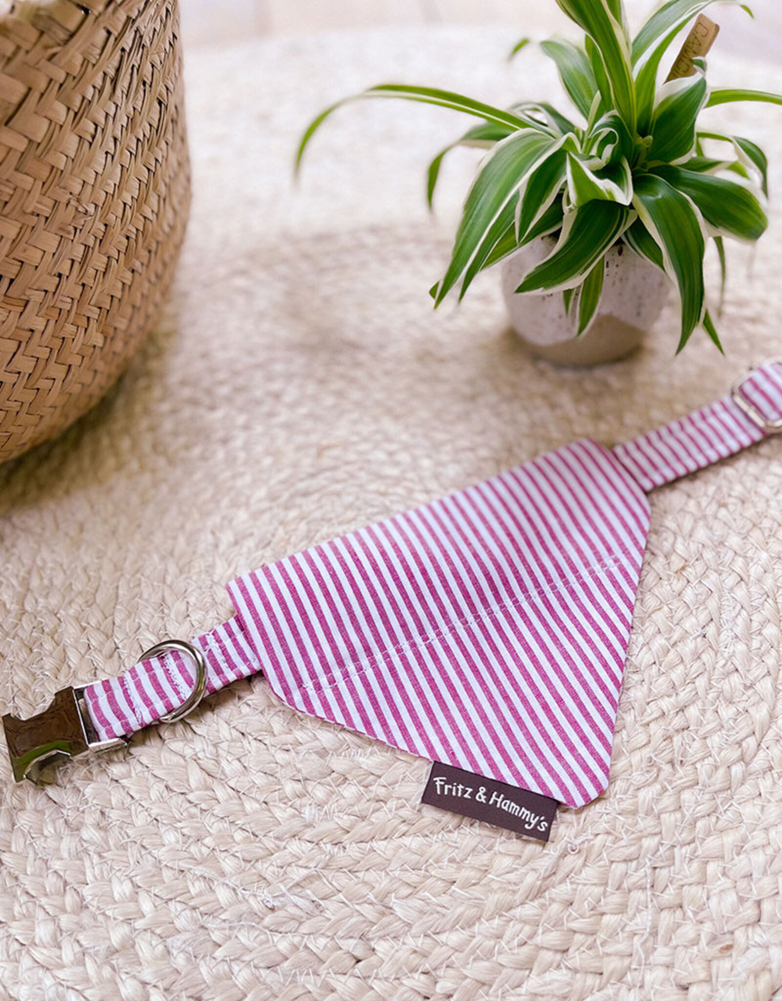 Slip-On Bandana  | Cherry Pink Stripe
