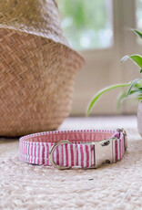 Halsband | Cherry Pink Stripe | roze met wit streepje