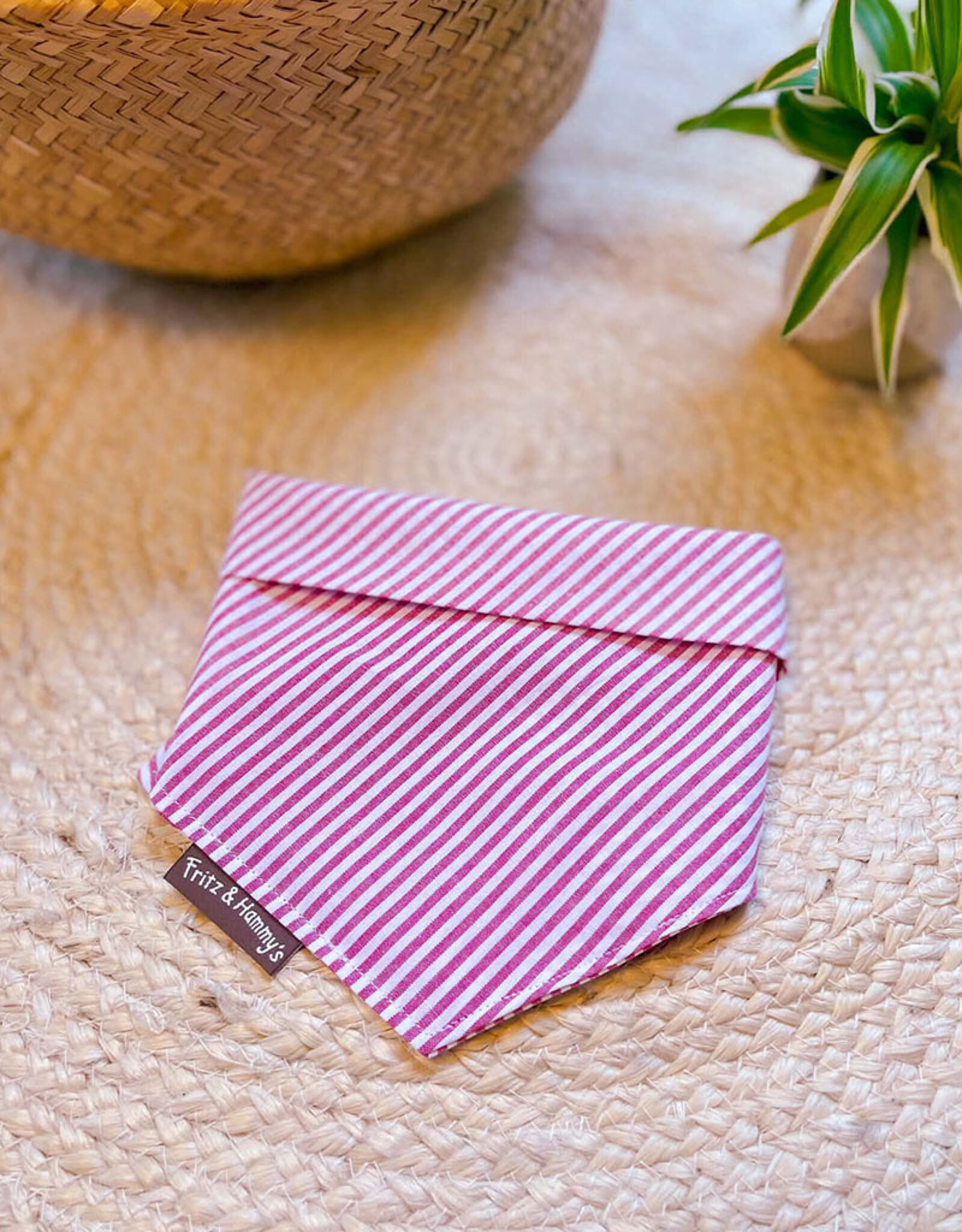Bandana | Cherry Pink Stripe | roze met wit streepje