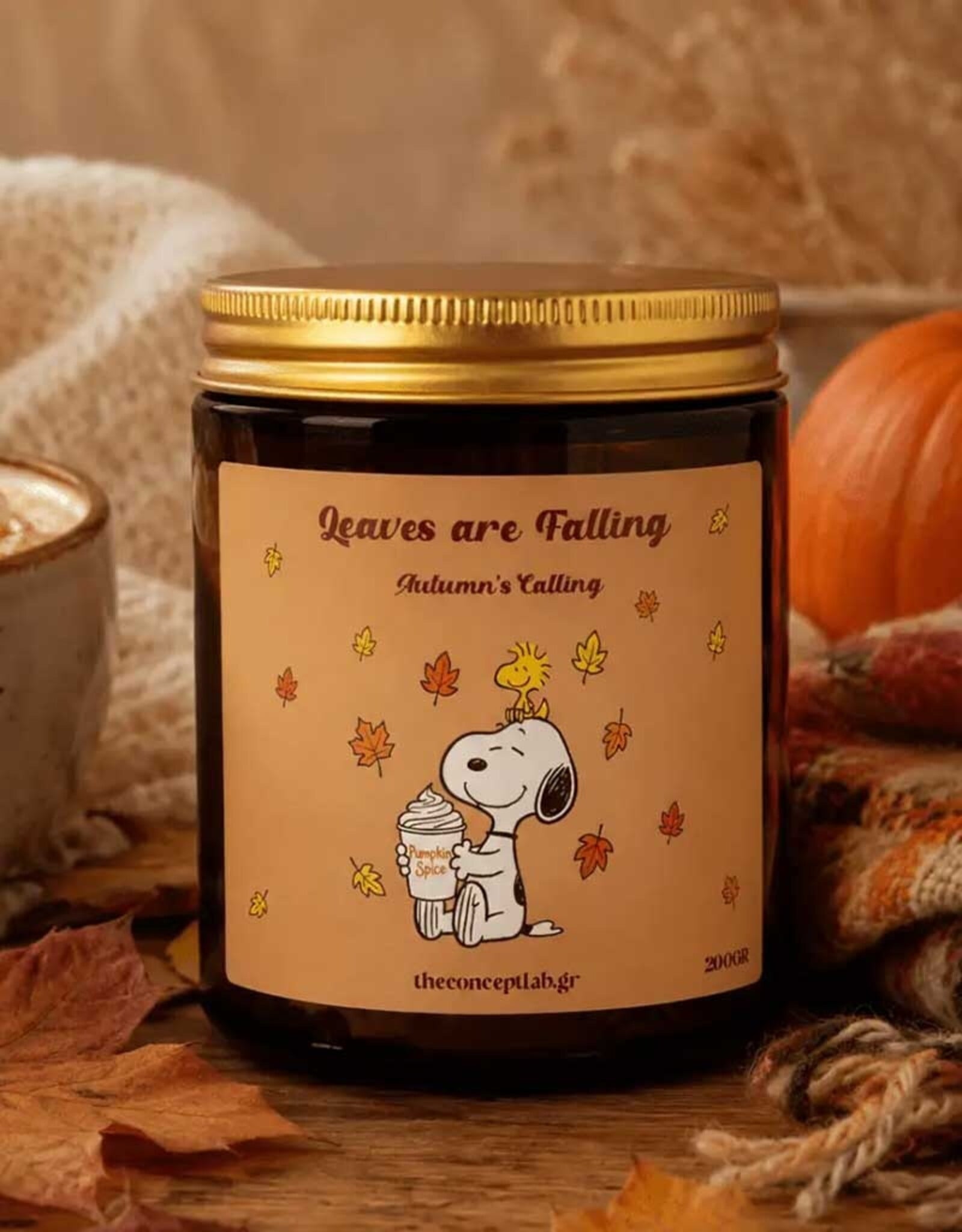 Snoopy Herfst soja kaars | Carrot cake