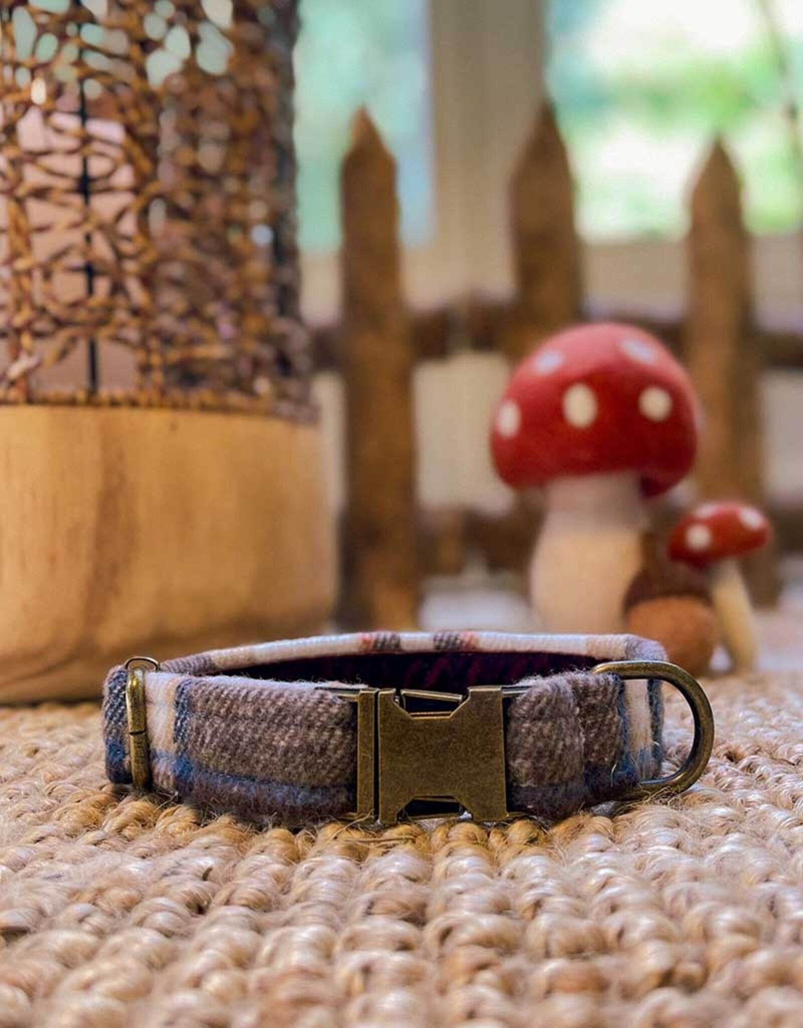 Halsband | Café Latte | wollen ruit