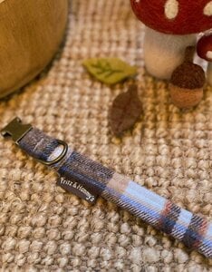 Halsband | Café Latte | wollen ruit
