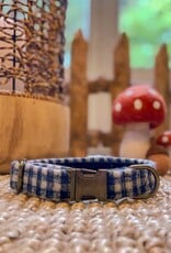 Halsband | Blueberry Muffin | blauw wollen ruitje