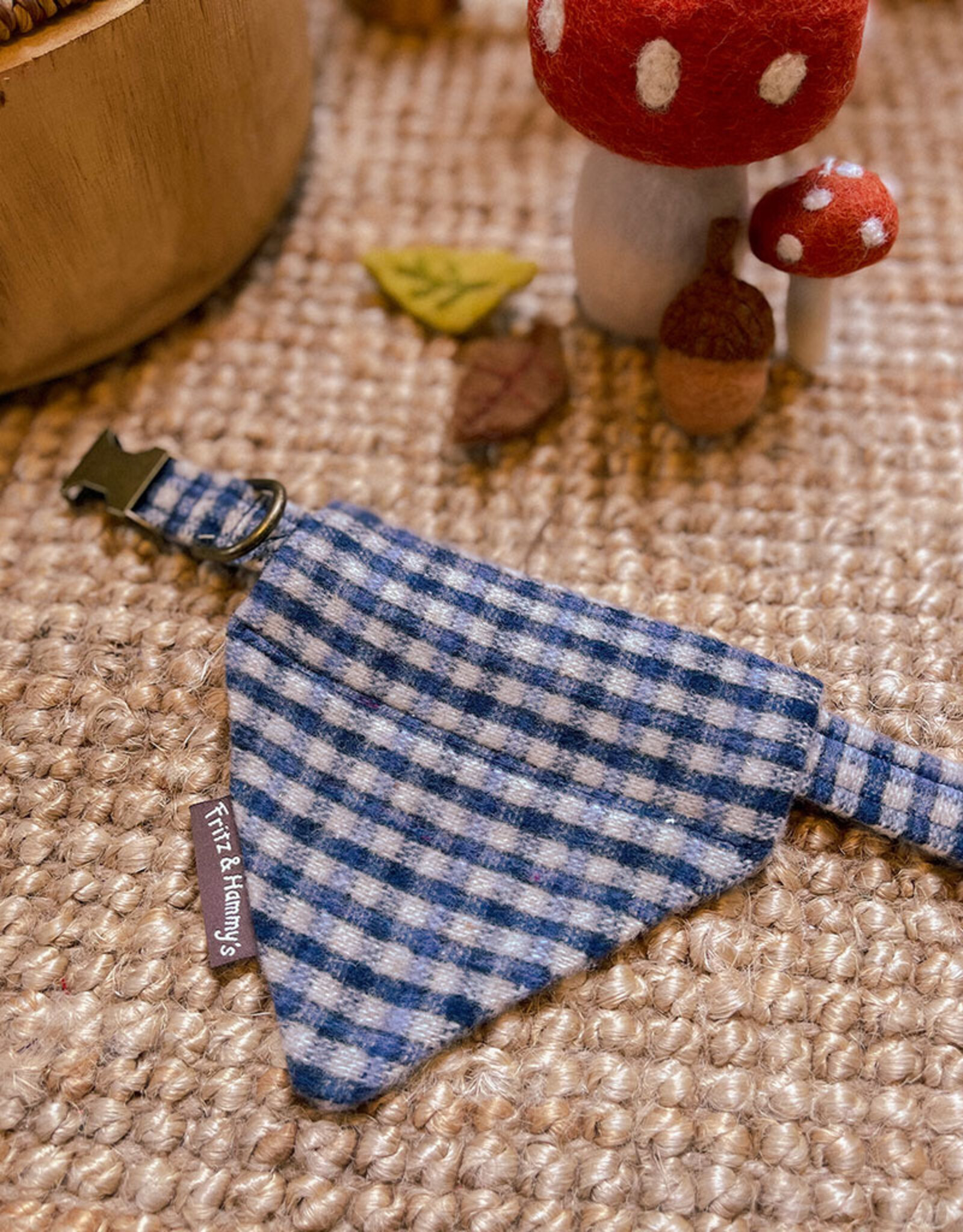 Slip-On Bandana  | Blueberry Muffin | blue wool check